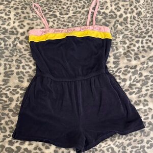 juicy couture black label terry towel material romper